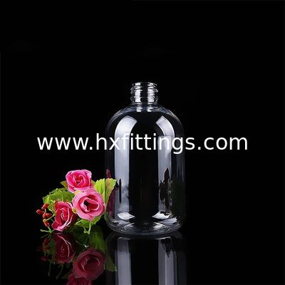 cosmetic 300ml screen print transparent plastic PET bottle with pump